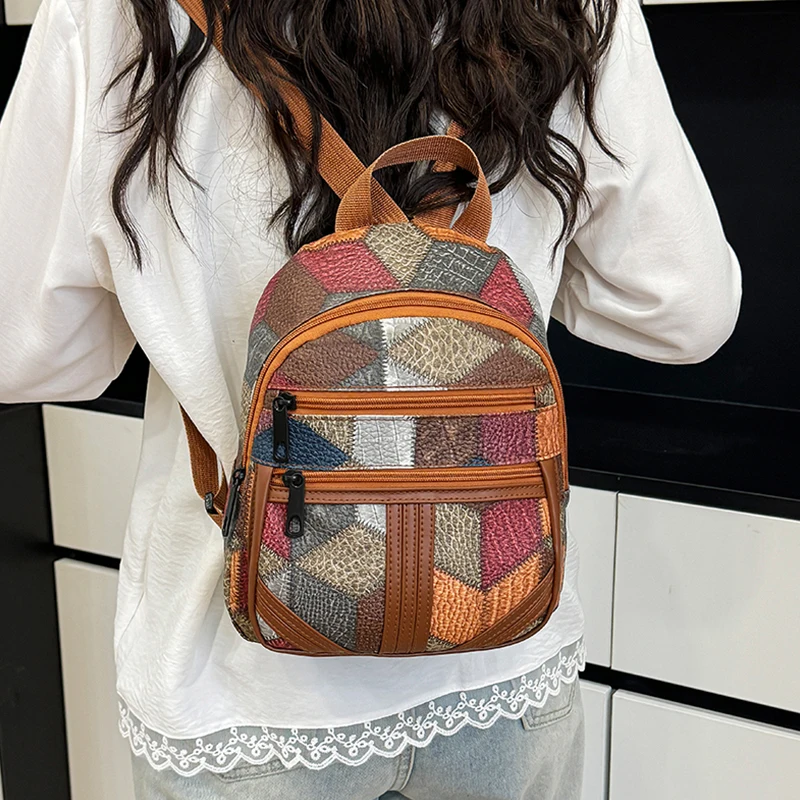 Style Women's Patchwork Backpa - đánh giá và giá Fashion Backpack Women