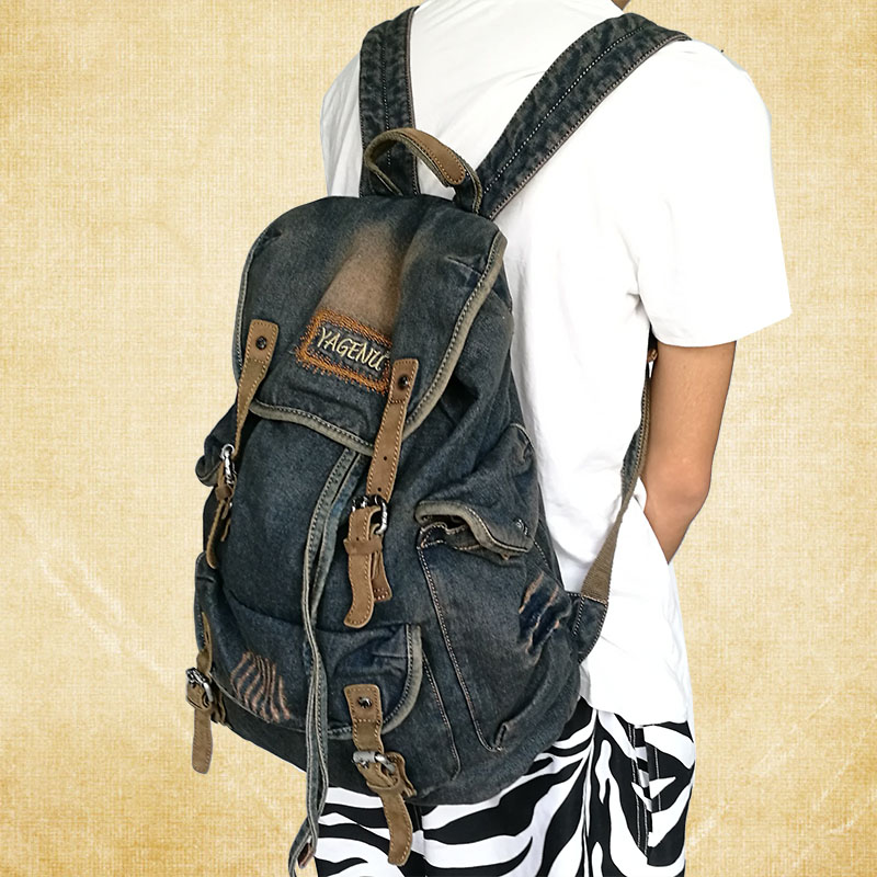 Retro Canvas Leather Double Sh - đánh giá và giá Canvas Backpack Casual