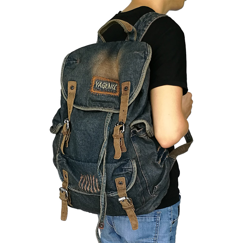 Retro Canvas Leather Double Sh - đánh giá và giá Canvas Backpack Casual
