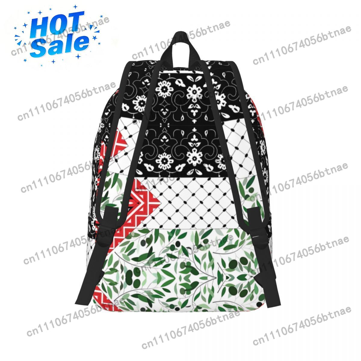 Palestinian Flag With Patterns - đánh giá và giá Canvas Backpack Casual